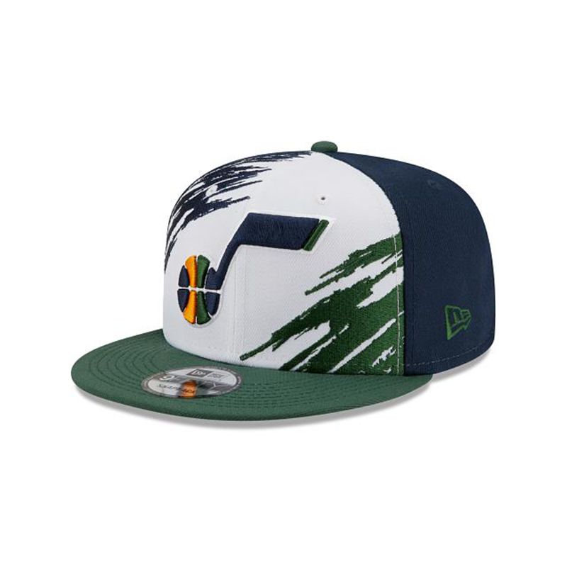 NBA Utah Jazz Splatter 9Fifty Snapback (DLQ1233) - Blue New Era Caps